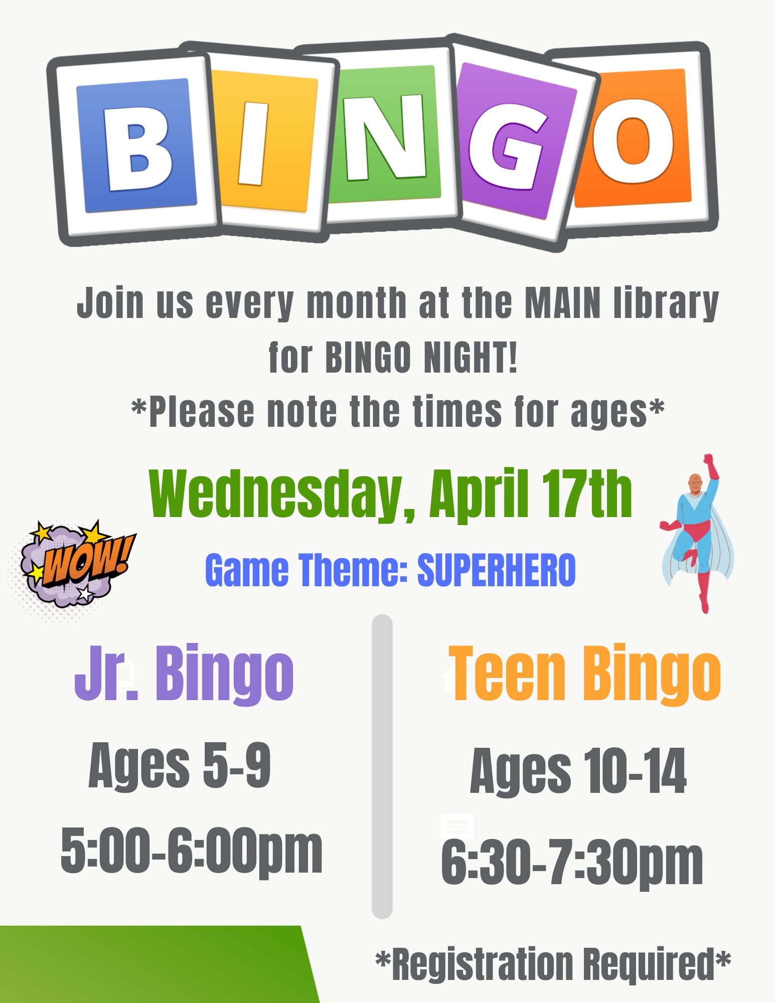 Jr. Bingo Night