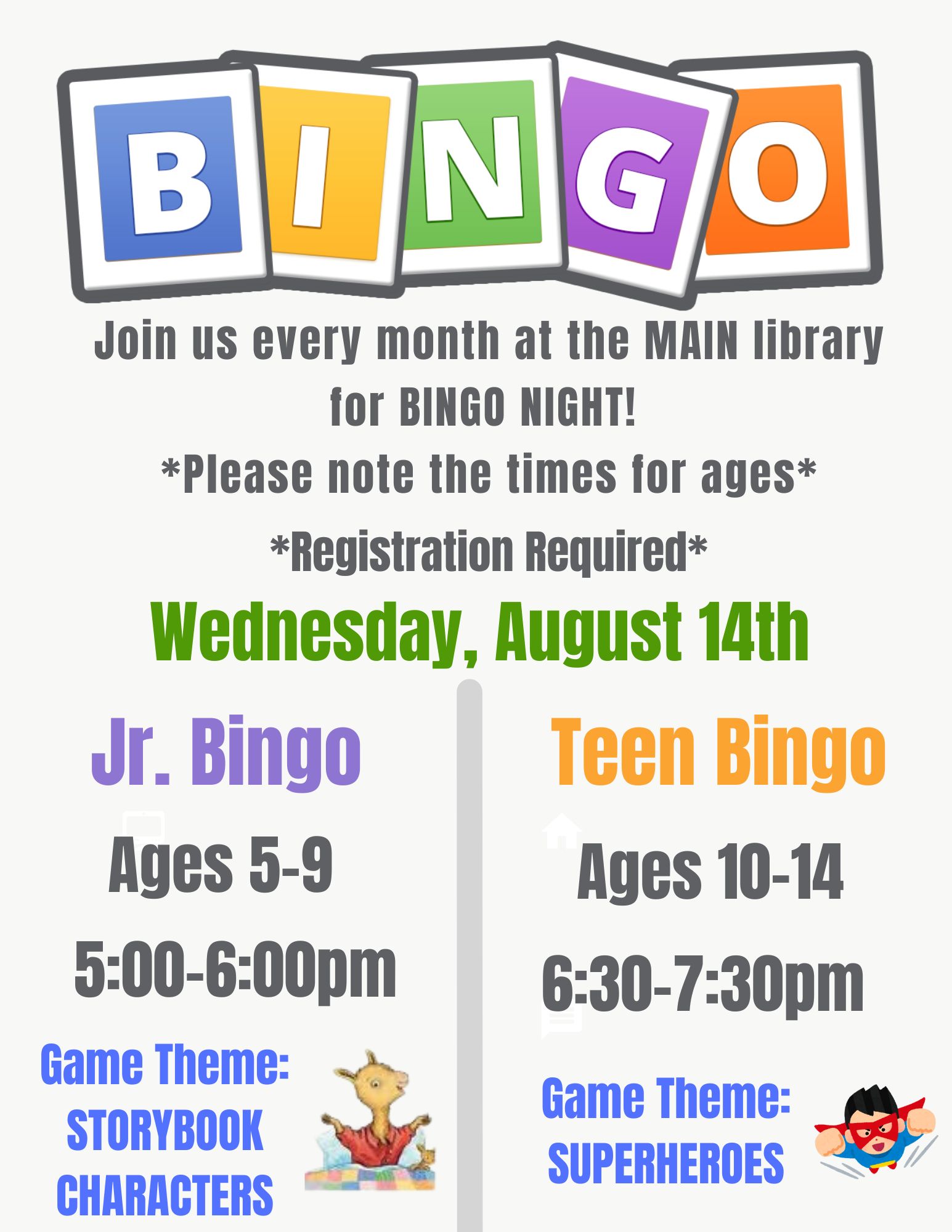 Jr. Bingo Night