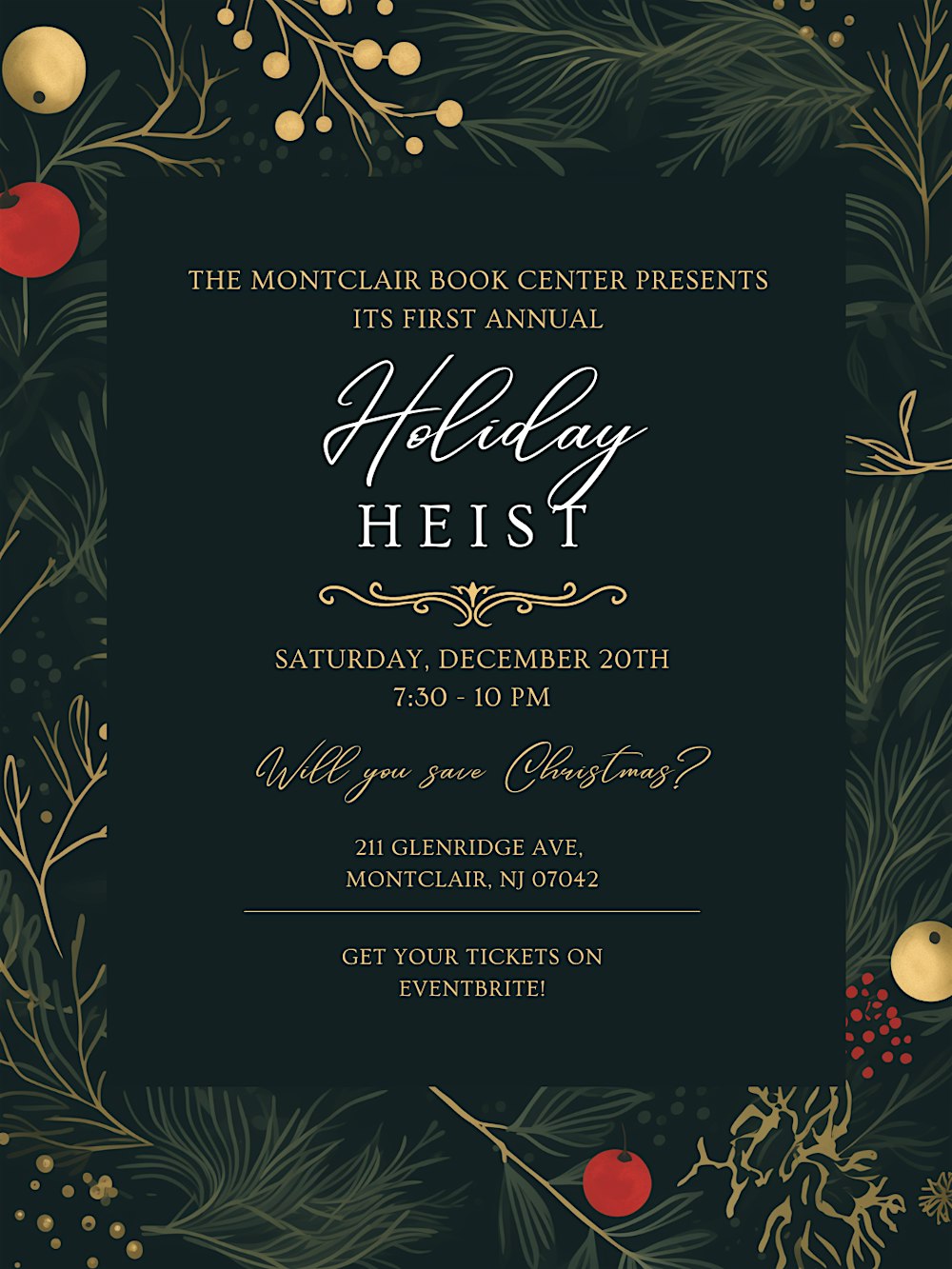Montclair Book Center's Holiday Heist
