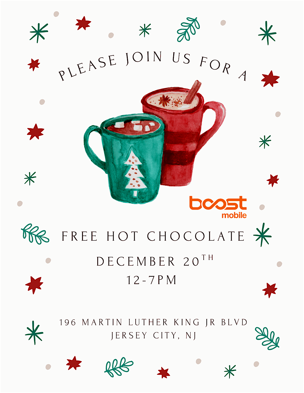 FREE Hot Chocolate at Boost Mobile