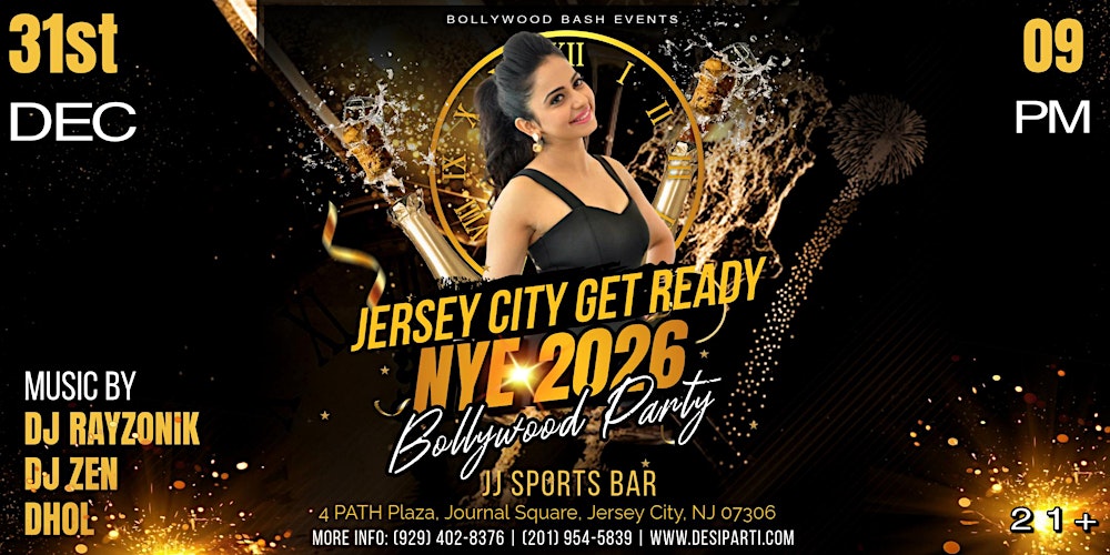 Bollywood Nights Desi Party New Years Eve in Jersey City at PATH Station