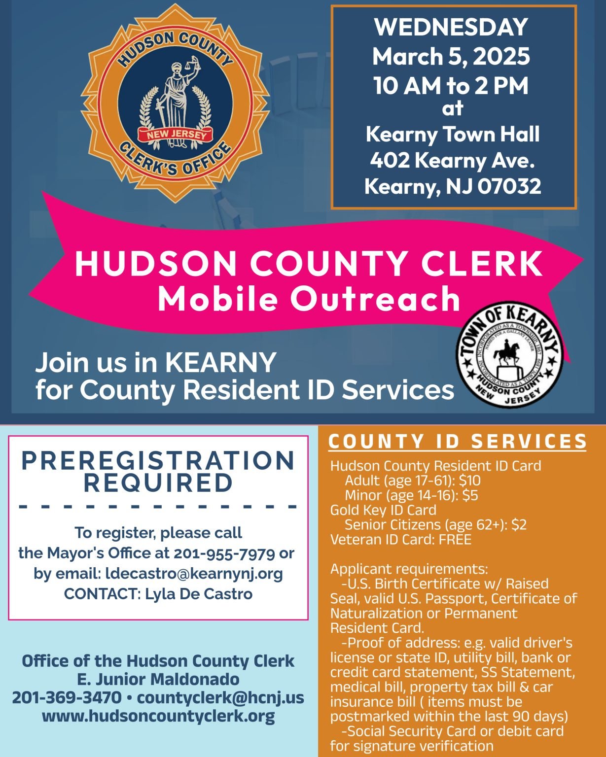 Hudson County Clerk Mobile Outreach ID Services