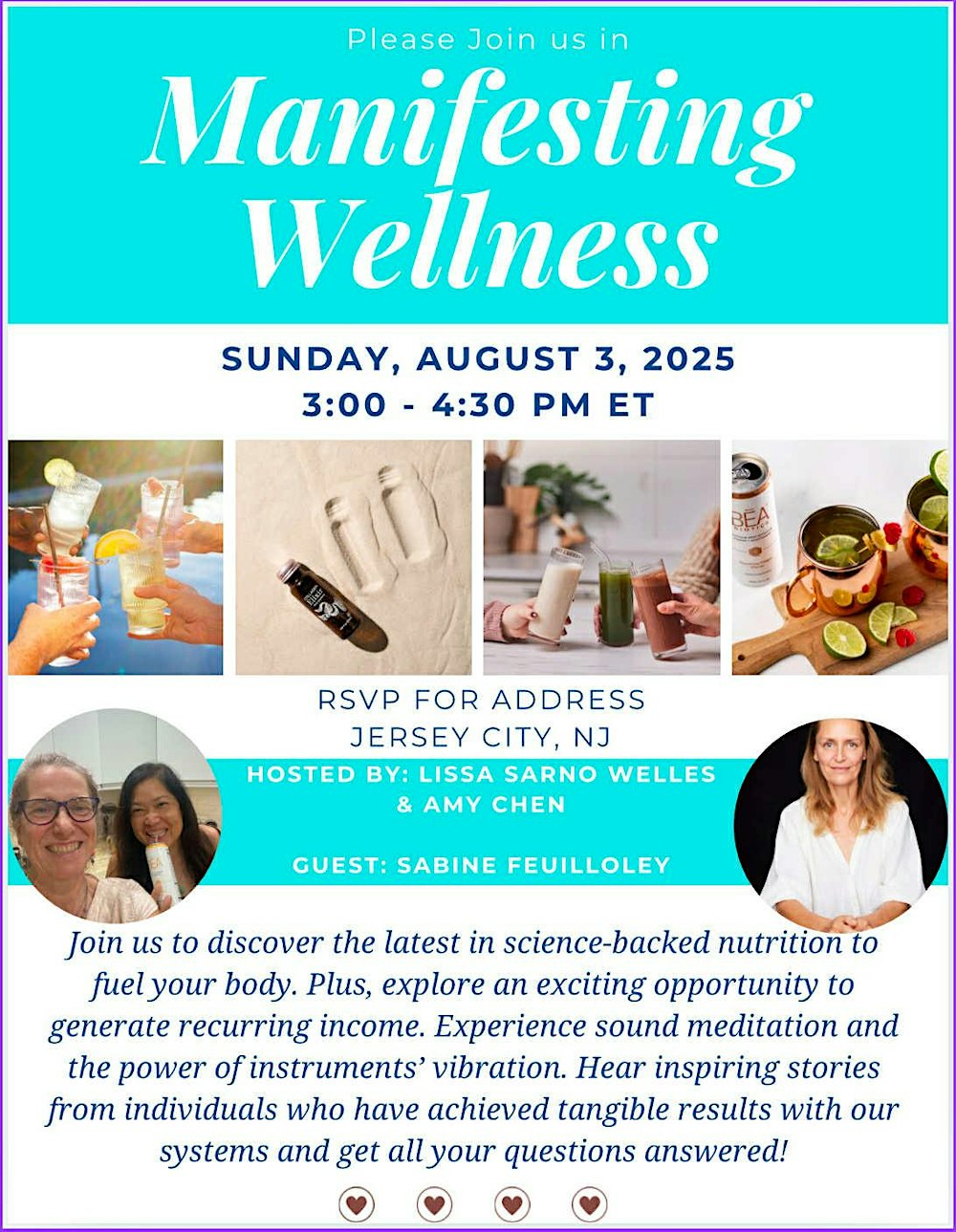 MANIFESTING WELLNESS: Sound Meditation,Tasting Party & Opp'ty Mtg 8.3.25