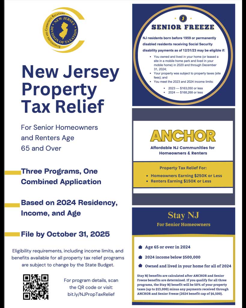 NJ Property Tax Relief Filing Event