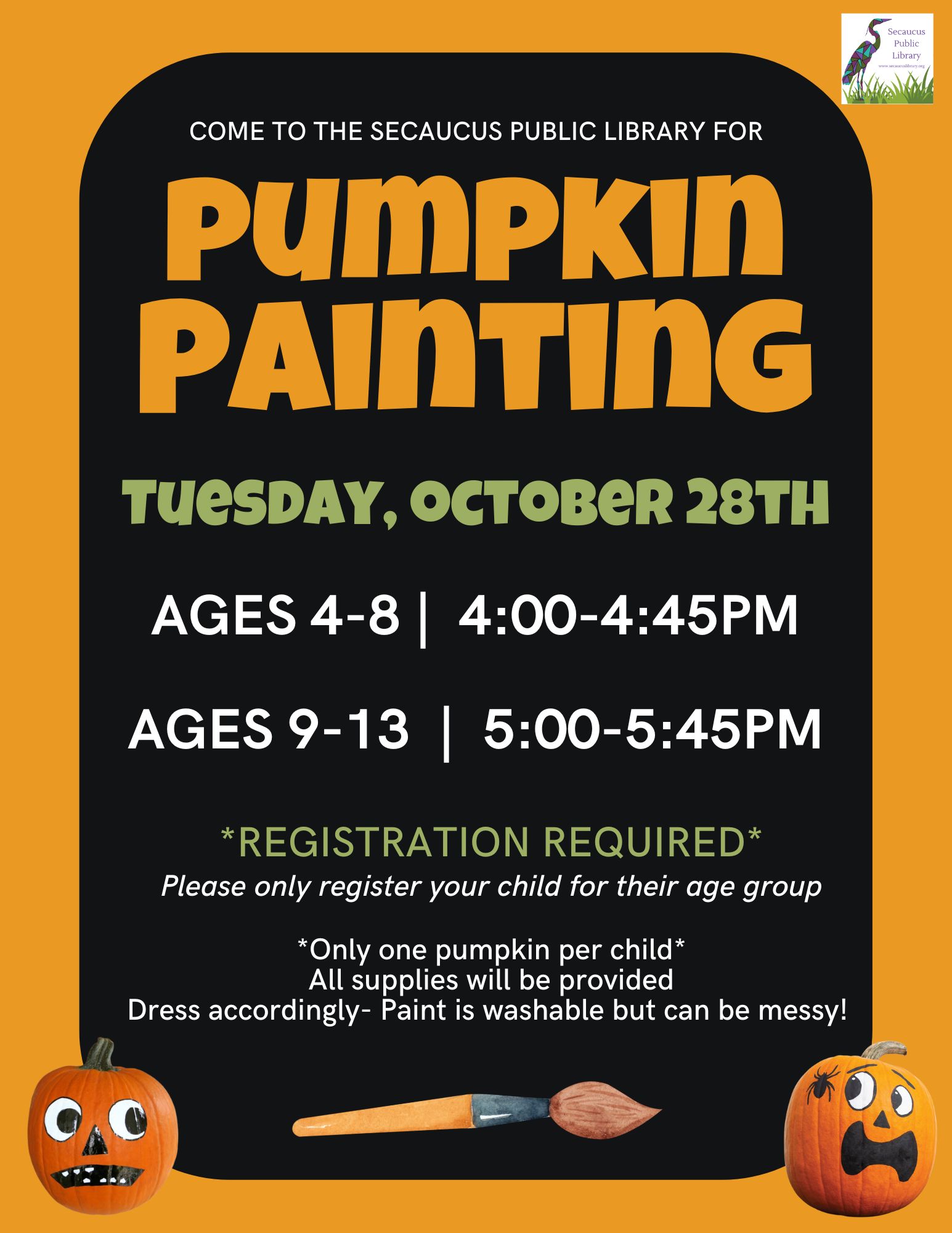 Pumpkin Painting AGES 4-8