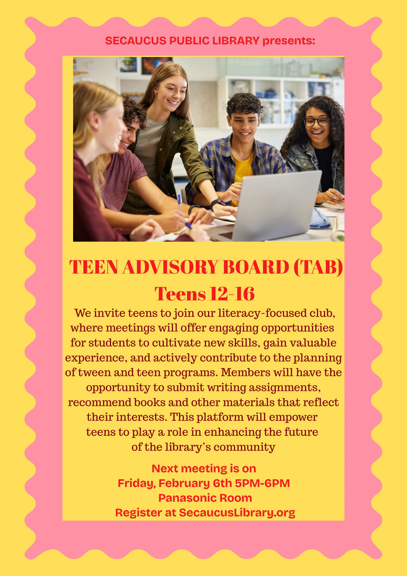 TAB Teen Advisory Board Meeting with club members