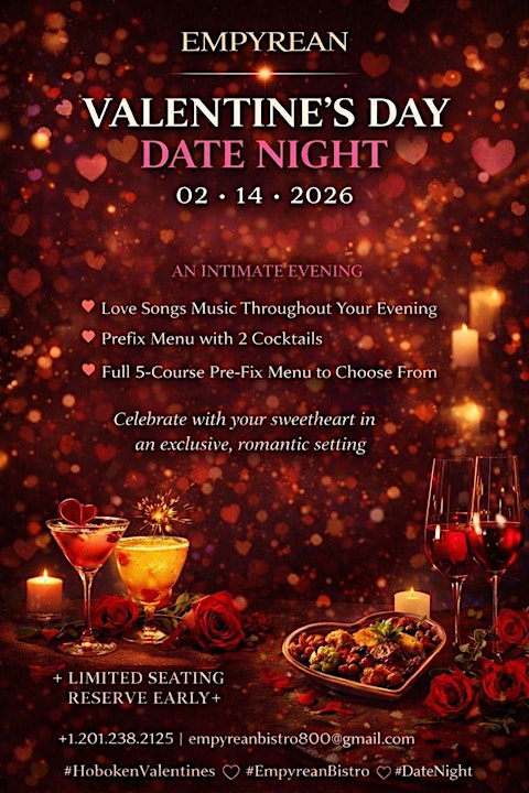 Valentine’s Day Date Night at Empyrean Hoboken NJ