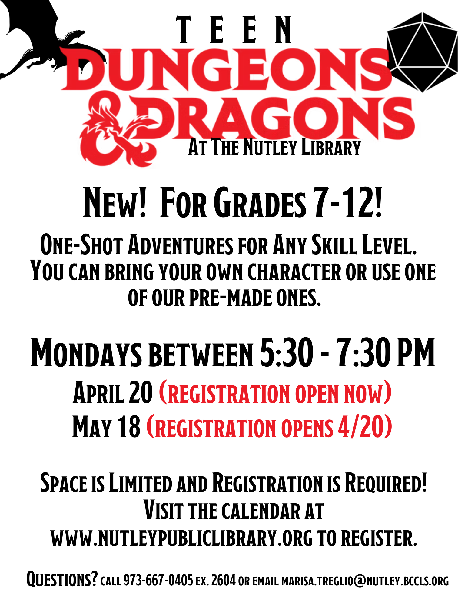 TEEN Dungeons and Dragons at the Nutley Library
