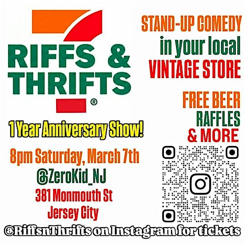 RIFFS & THRIFTS 1 YEAR ANNIVERSARY 3/7