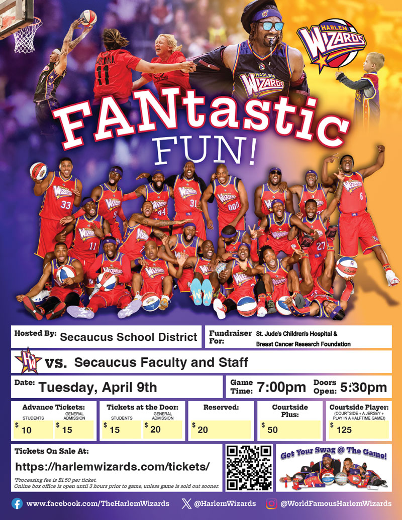 Harlem Wizards Come to Secaucus 4/9!