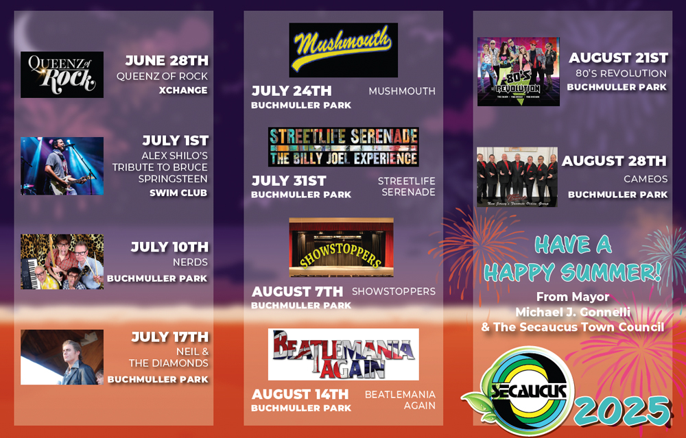 2025 Secaucus Concerts Announced
