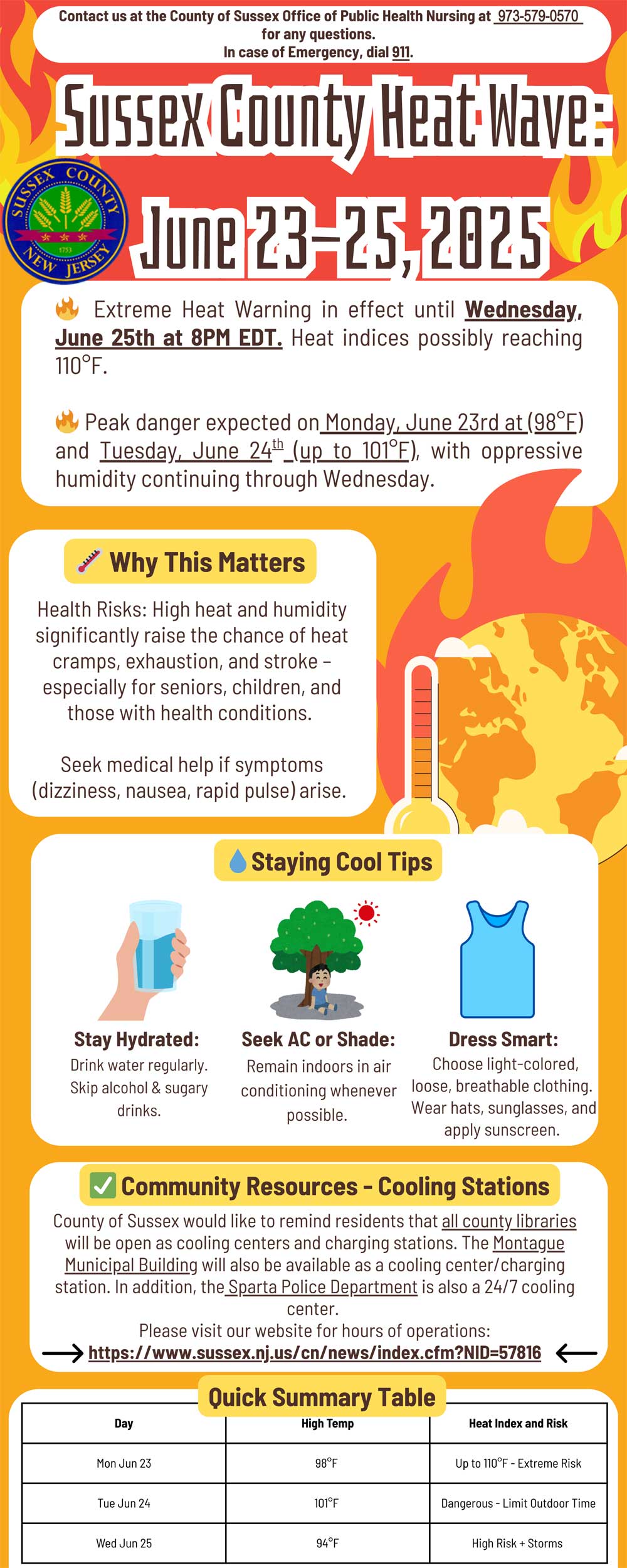 Extreme Heat Warning in Effect Until Wednesday, June 25th at 8PM