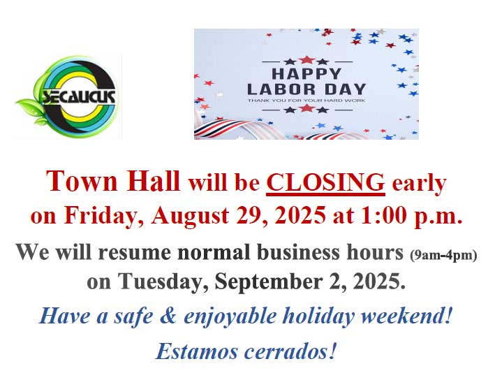 Town Hall Closing Early on Friday, August 29th