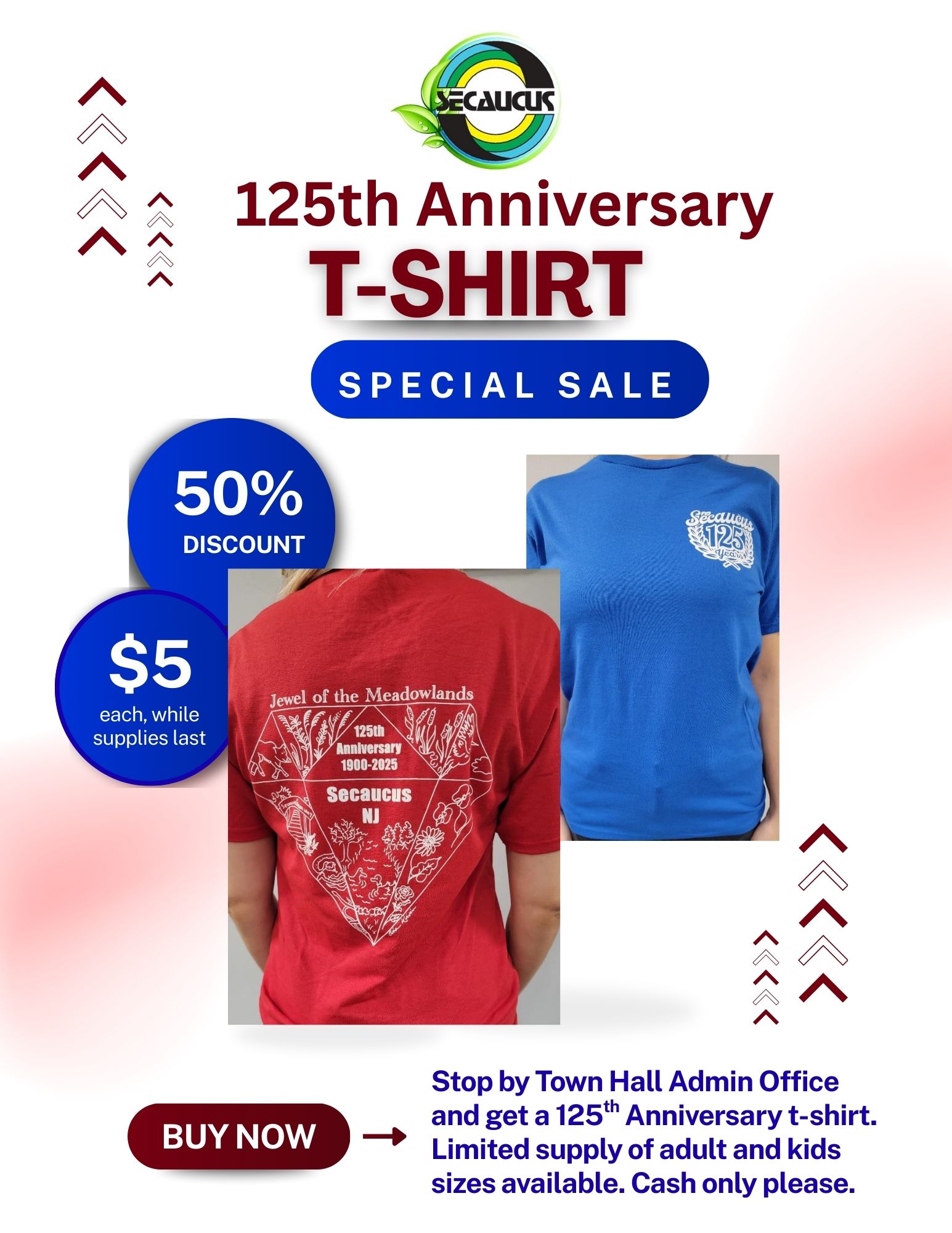 Secaucus 125th Anniversary T-Shirts Sale