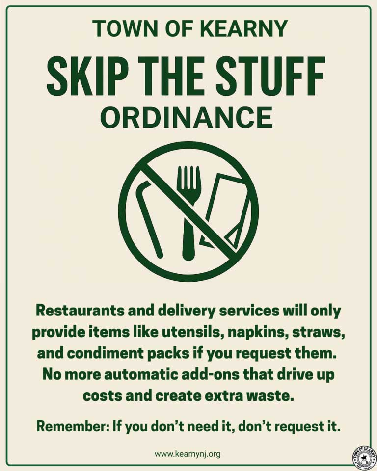 Kearny Adopts New 'Skip the Stuff' Ordinance